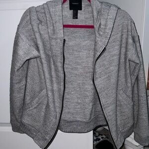 Forever 21 Small Gray Zip Up Sweater